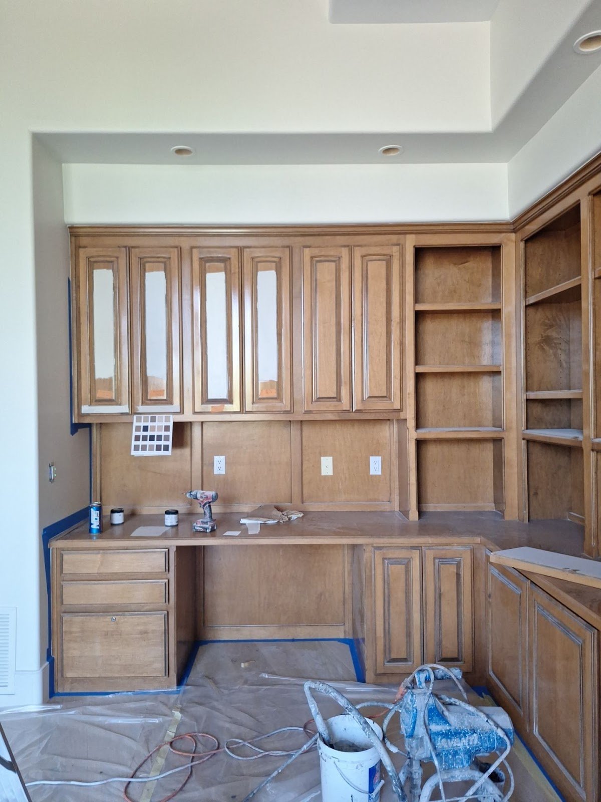 Built-in home office cabinets before painting - North Scottsdale
